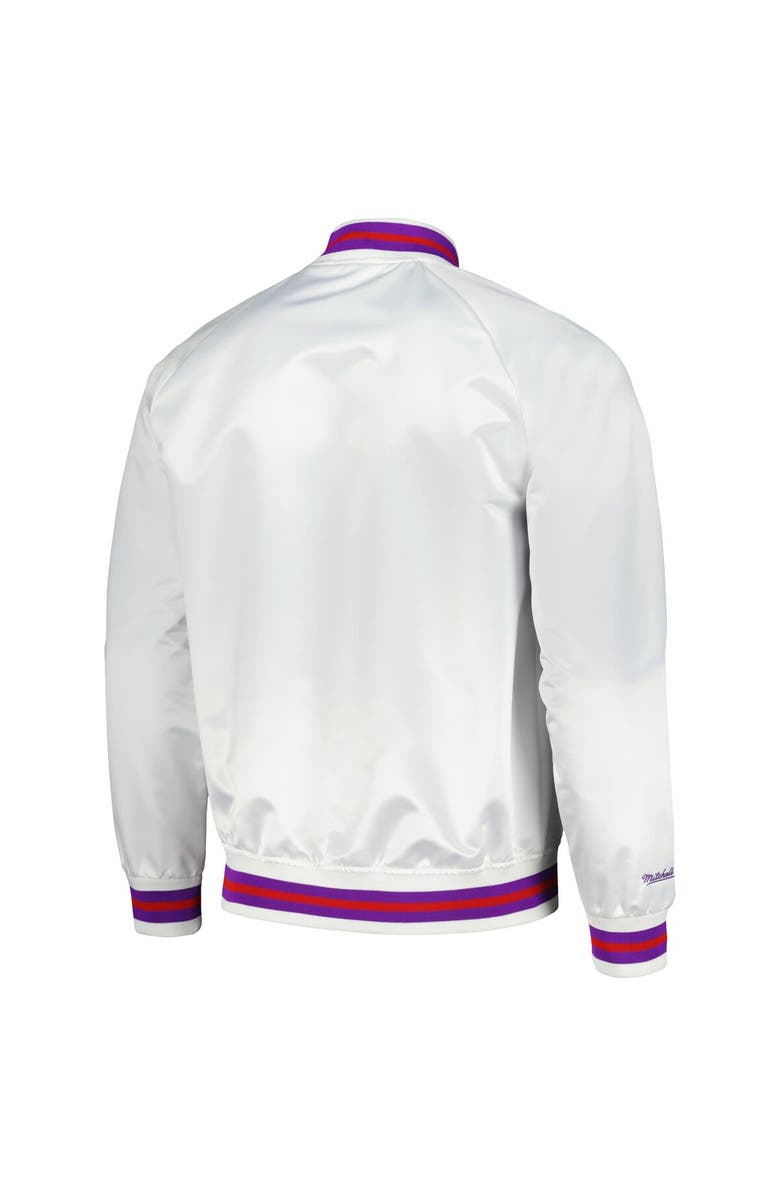 Mitchell & Ness Men's Mitchell & Ness White Toronto Raptors Hardwood Classics Throwback Wordmark Raglan Full-Snap Jacket, Alternate, color, White