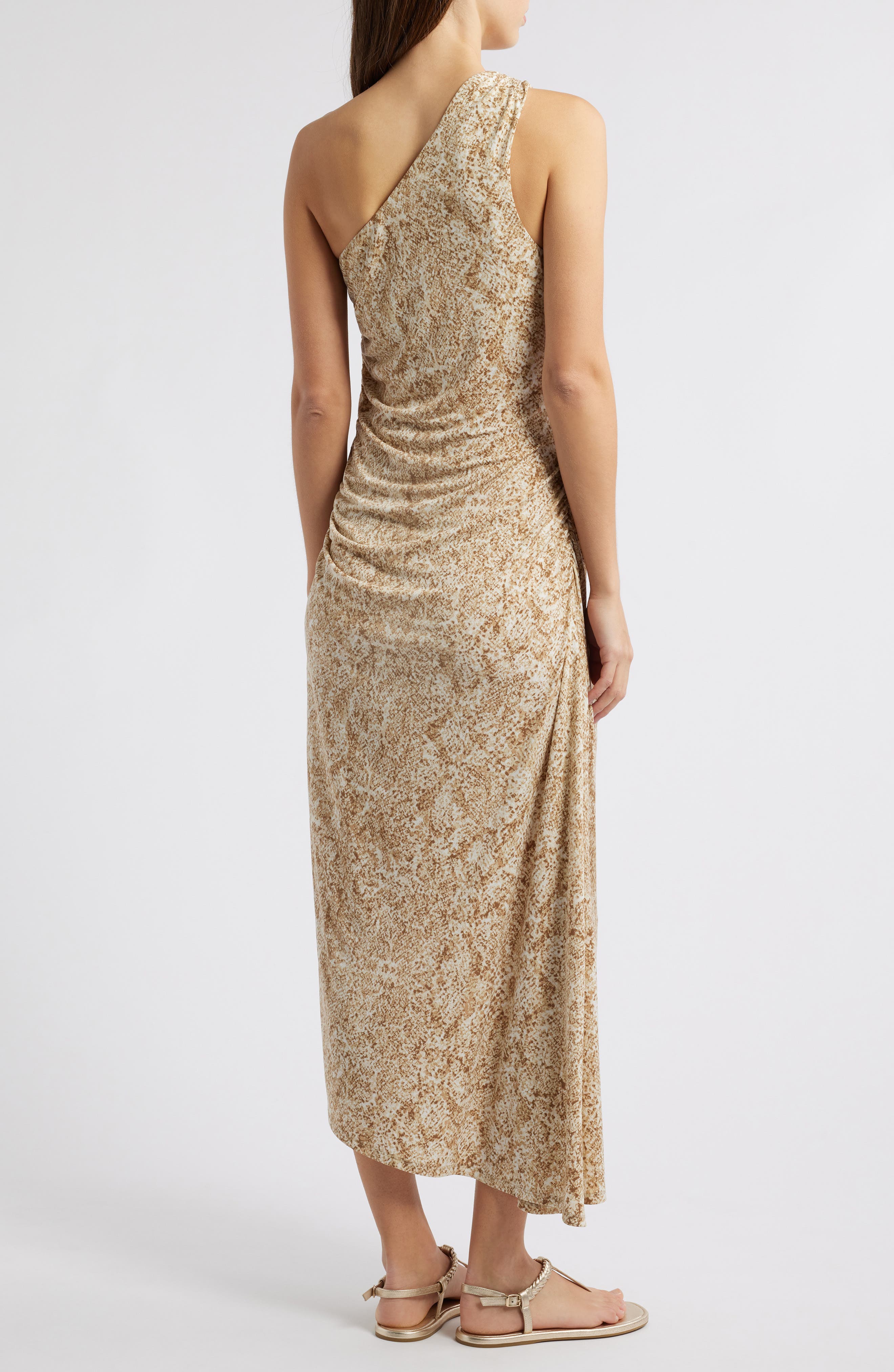 Playa Python Print Asymmetric One-Shoulder Midi Dress - image 2