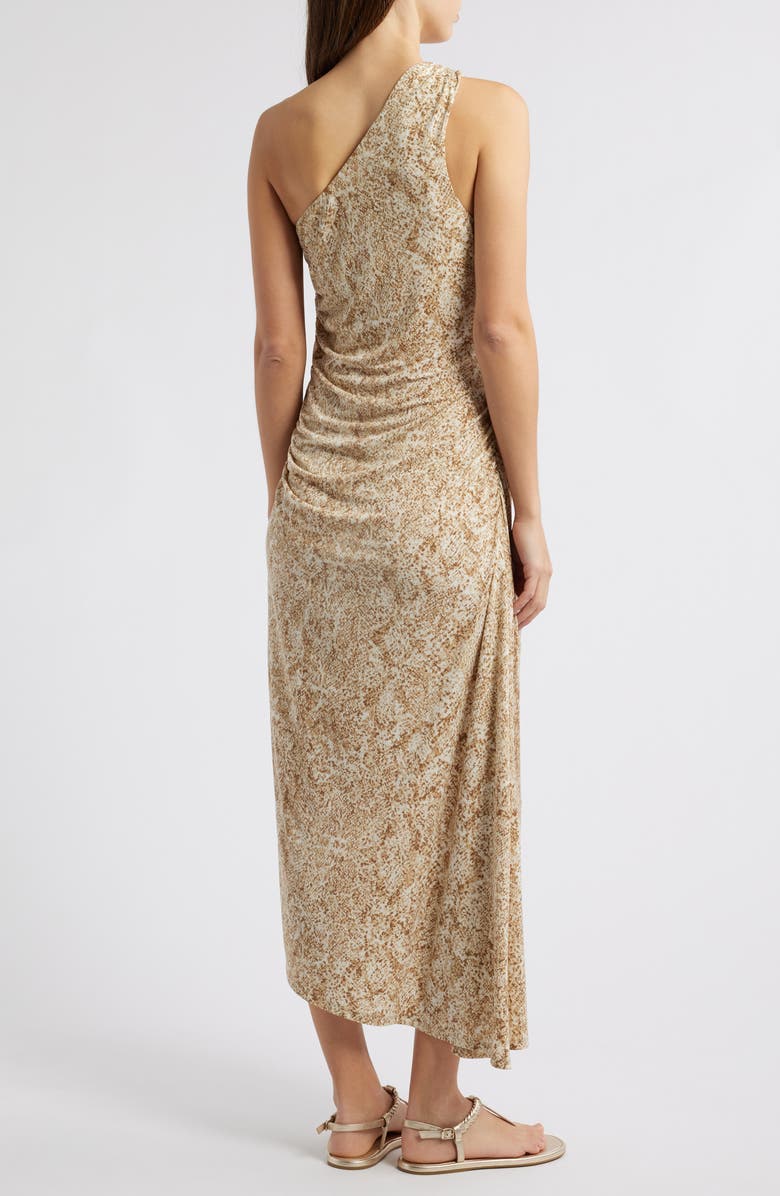 Tommy Bahama Playa Python Print Asymmetric One-Shoulder Midi Dress, Alternate, color, Travertine