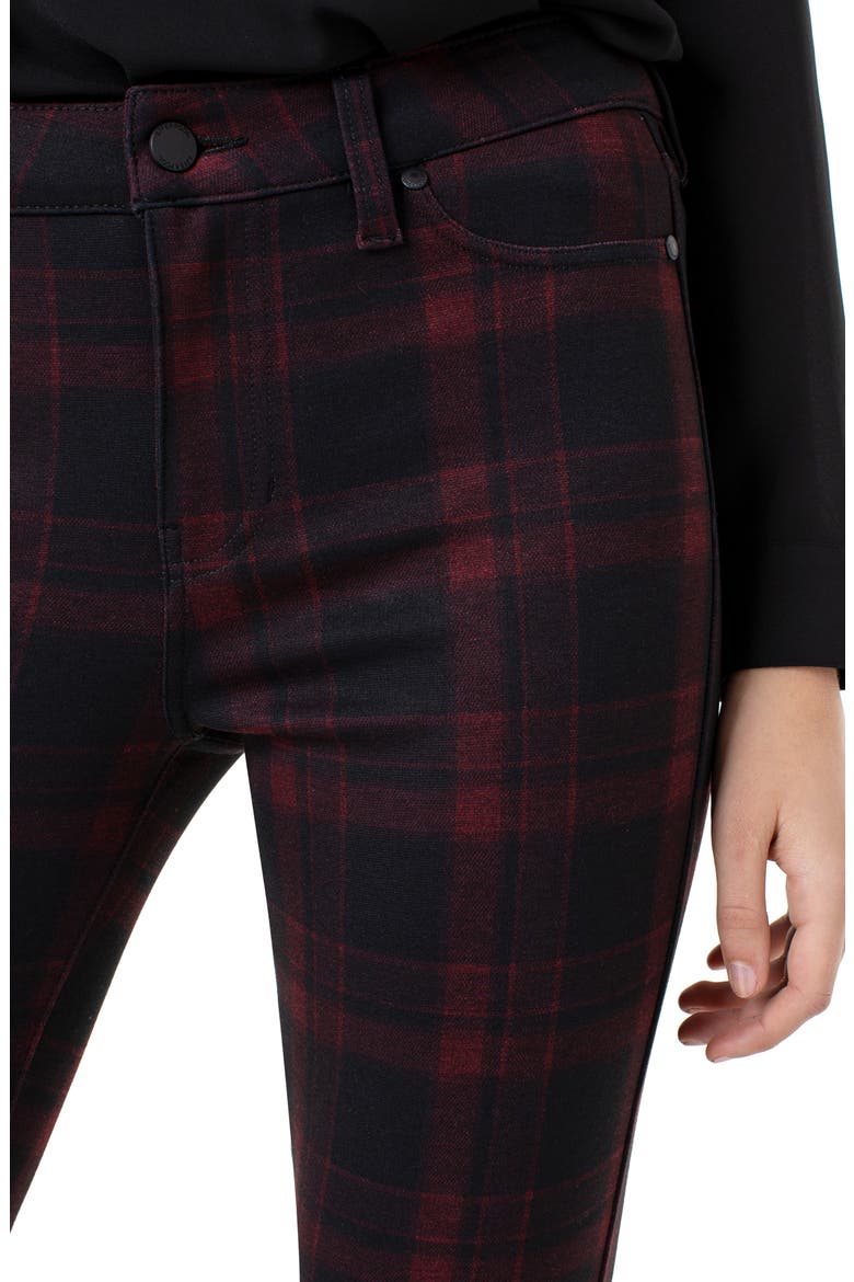 Plaid Super Skinny Knit Pants, Alternate, color, RED/ BLACK