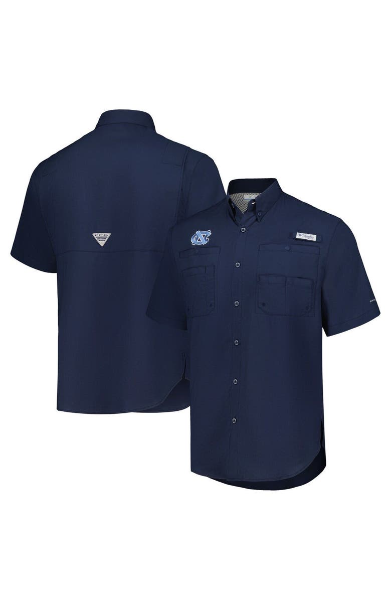 Columbia Men's Columbia Navy North Carolina Tar Heels PFG Tamiami Omni-Shade Button-Down Shirt, Main, color, 