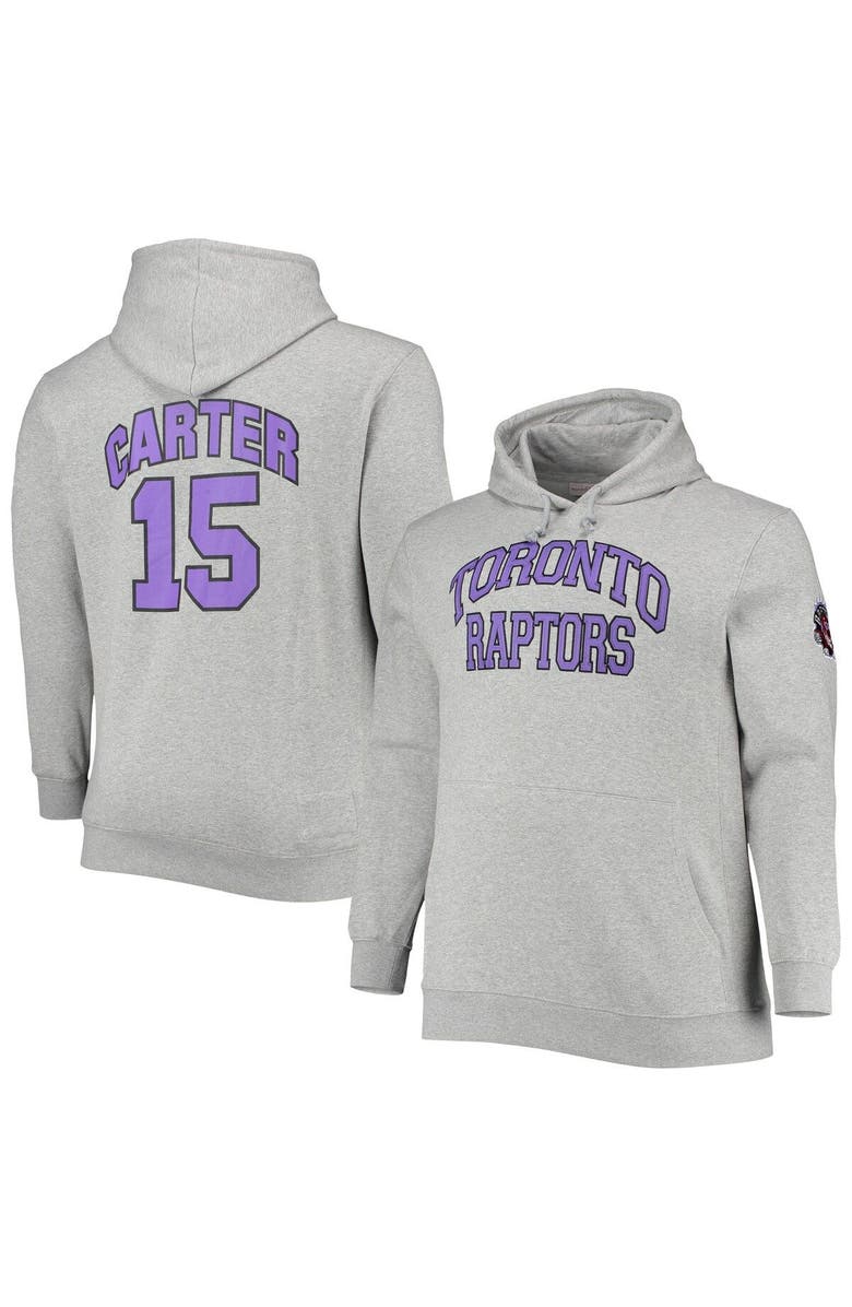 Mitchell & Ness Men's Mitchell & Ness Vince Carter Heathered Gray Toronto Raptors Big & Tall Name & Number Pullover Hoodie, Main, color, 