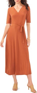 Chaus Tie Belt Midi Dress