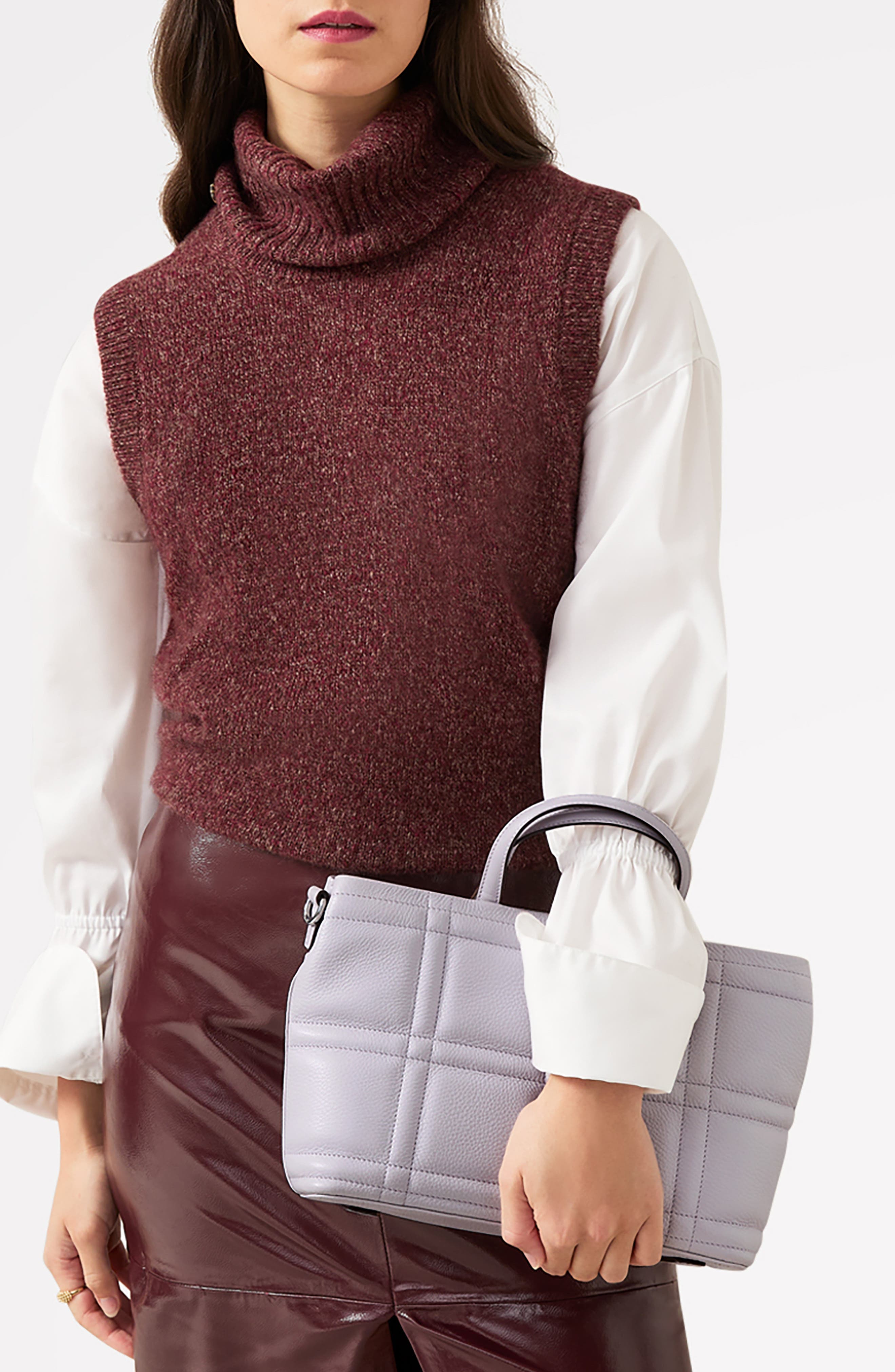 Radley Sunny Dene Small Zip Quilted Leather Satchel, Alternate, color, Thistle