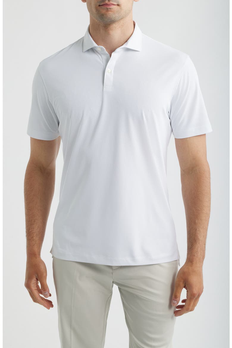 Solid Mesh Performance Jersey Polo, Main, color, WHITE