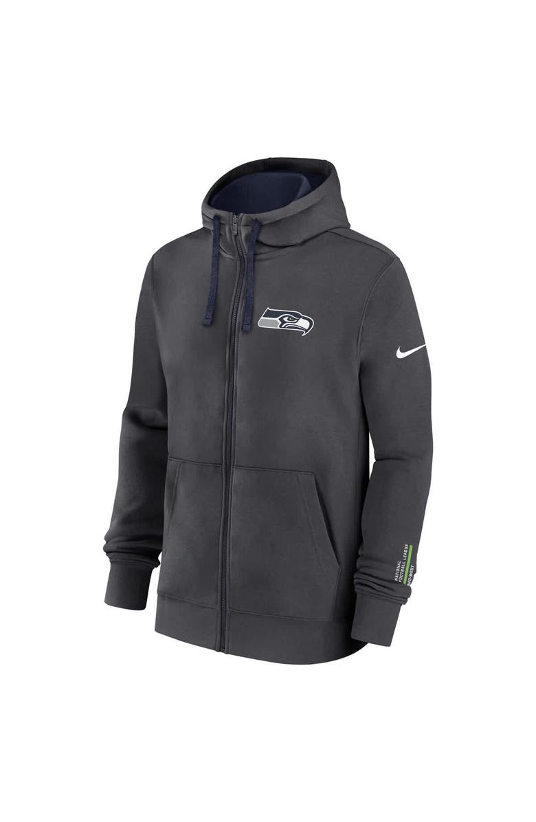 Nike Men's Nike Anthracite Seattle Seahawks Primetime Club Full-Zip Hoodie, Alternate, color, Anthracite