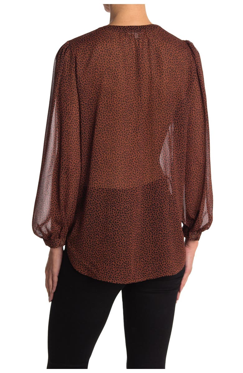 Pleione Split Neck Chiffon Tunic Top, Alternate, color,