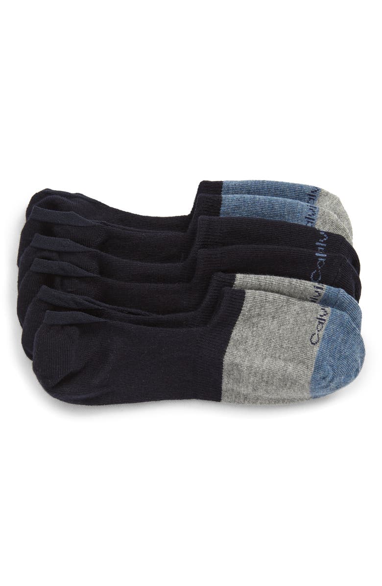 Calvin Klein Colorblock 3-Pack No-Show Socks, Main, color, 