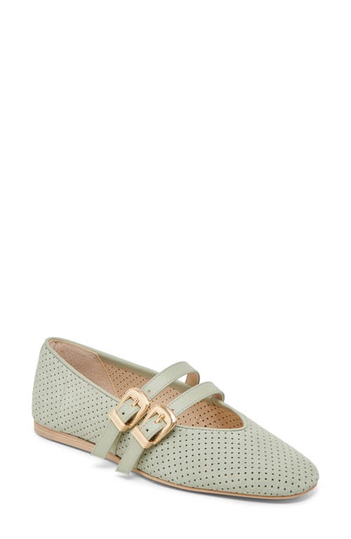 Shop Dolce Vita Baylee Mary Jane Flat In Jade Perforated Suede