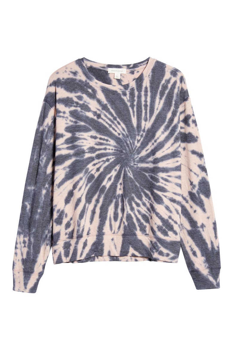 Tie Dye Crewneck Sweatshirt, Alternate, color, NAVY COMBO