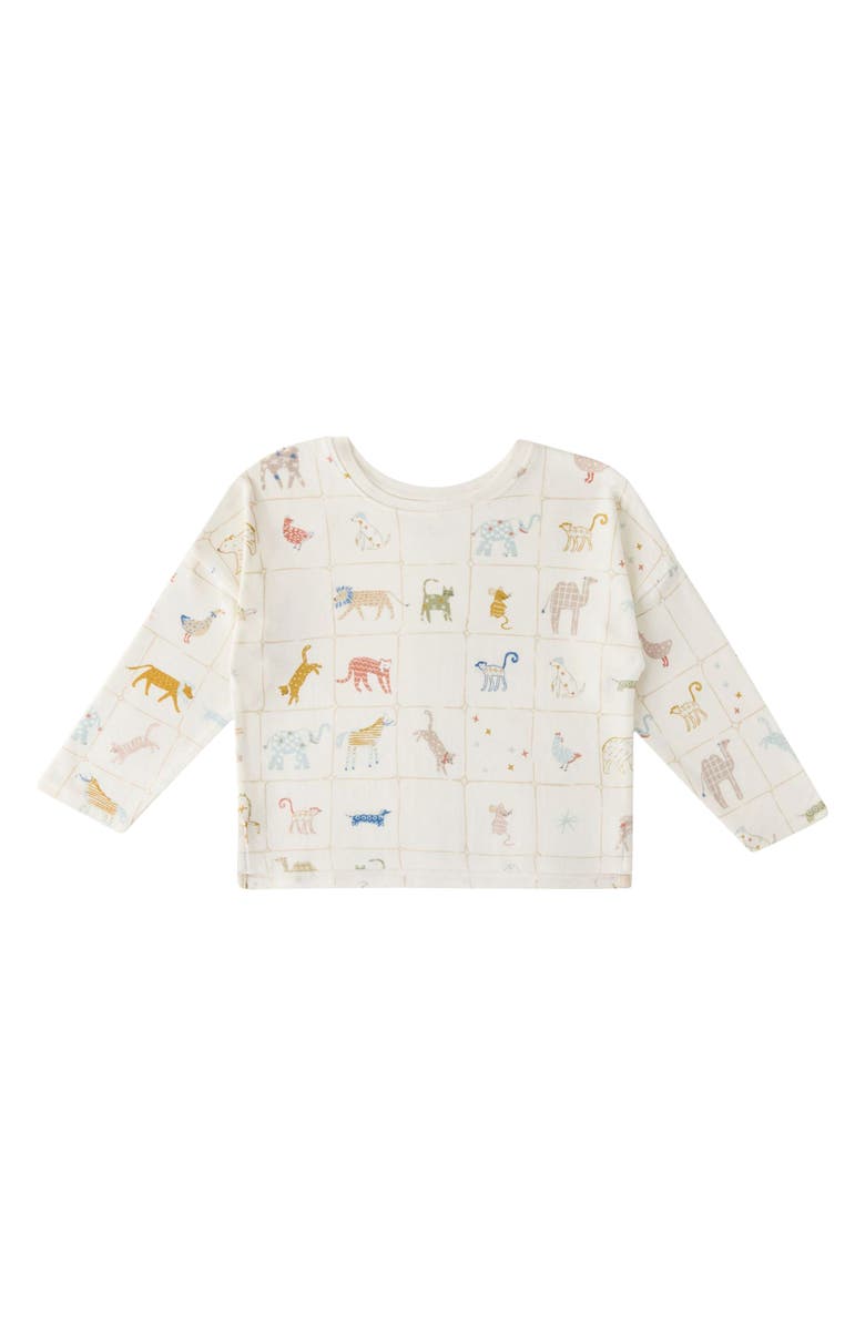 Pehr Kids' Drop Shoulder Organic Cotton Graphic T-Shirt, Alternate, color, Animal Shuffle