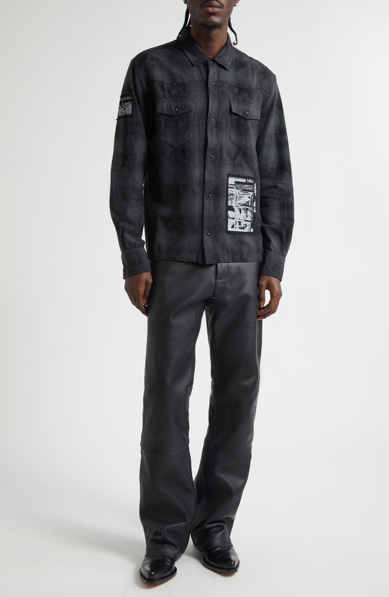 MIDNIGHT RODEO Mr Leather Flare Leg Pants, Alternate, color, Black