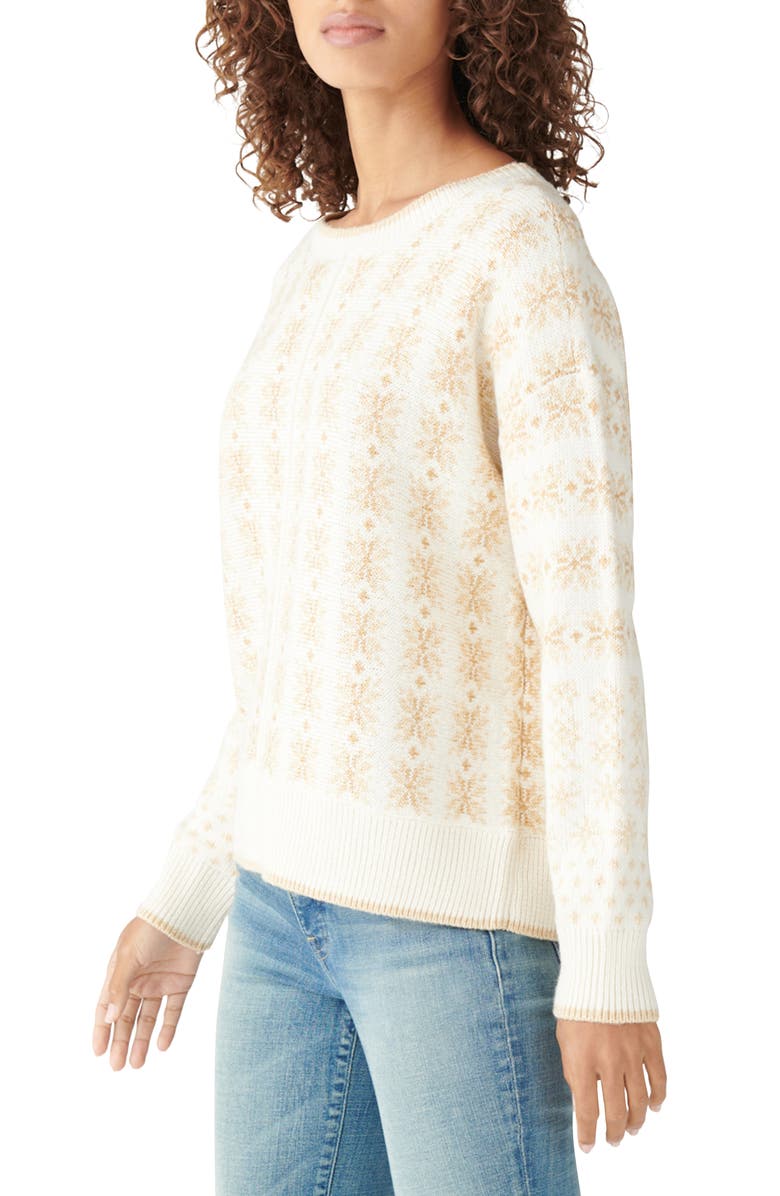 Lucky Brand Snowflake Cotton Blend Sweater, Alternate, color, 