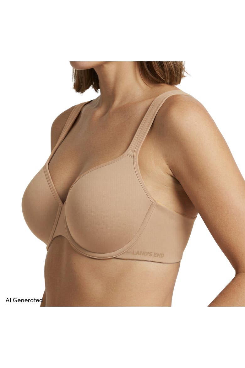 Full Coverage Bra True Solutions Light Weight Microfiber Basics, Alternate, color, Clay Bisque