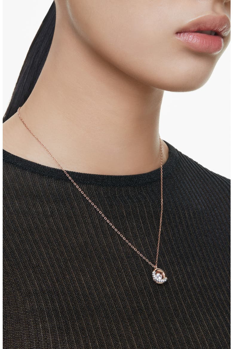 Dextera Dancing Crystal Pendant Necklace, Alternate, color, ROSE GOLD