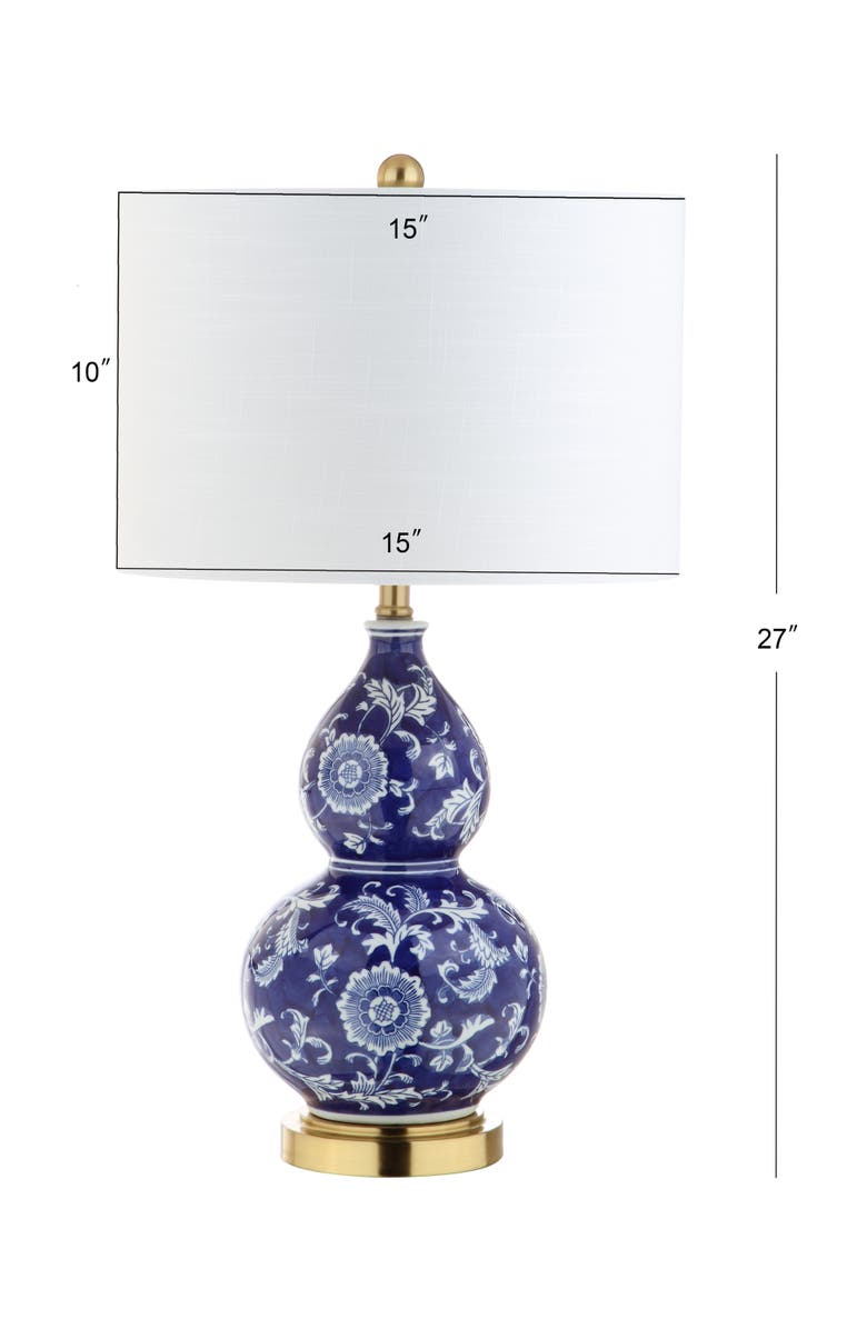 JONATHAN Y Lee 27" Ceramic Chinoiserie LED Table Lamp, Blue/White, Alternate, color,
