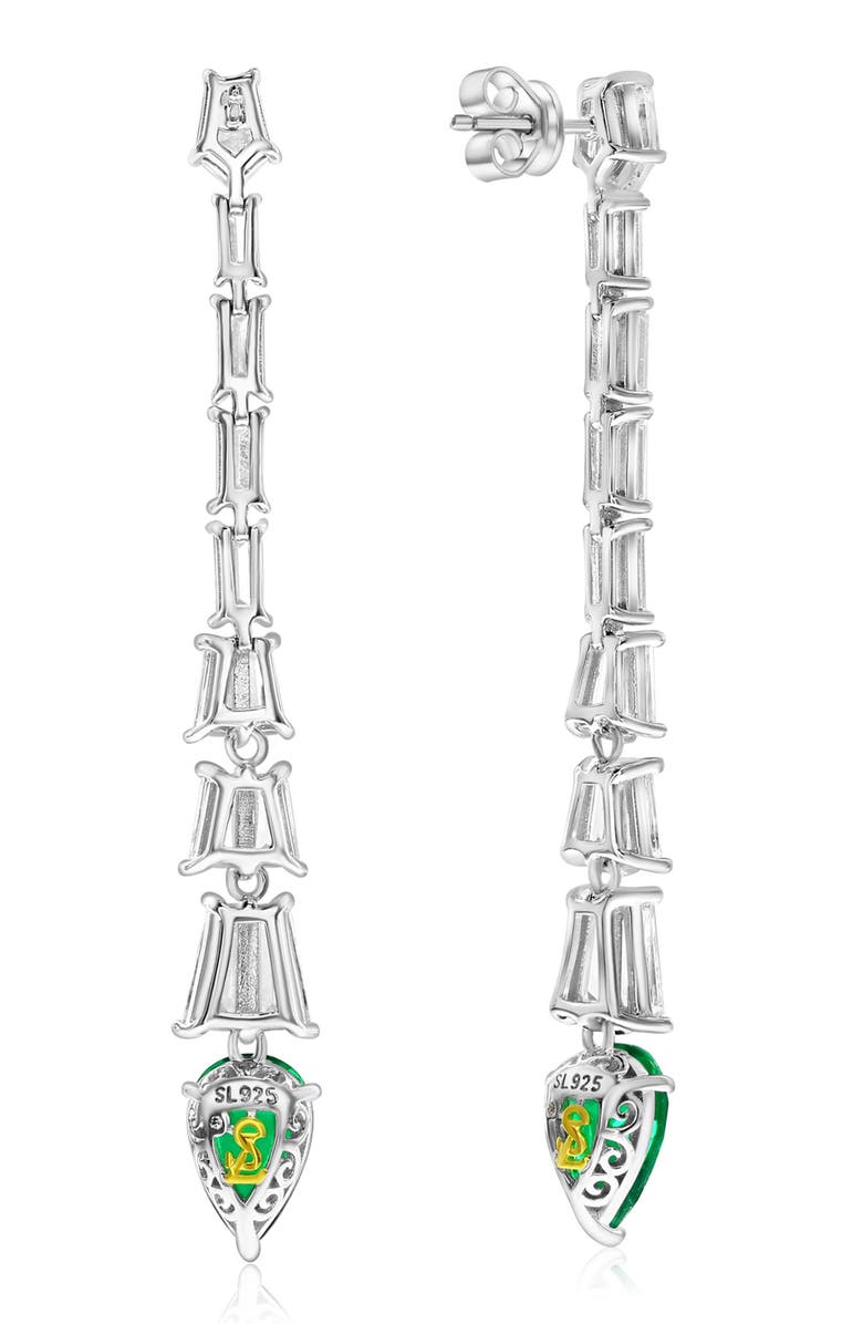 SUZY LEVIAN Gala Cubic Zirconia Linear Drop Earrings, Alternate, color, Green