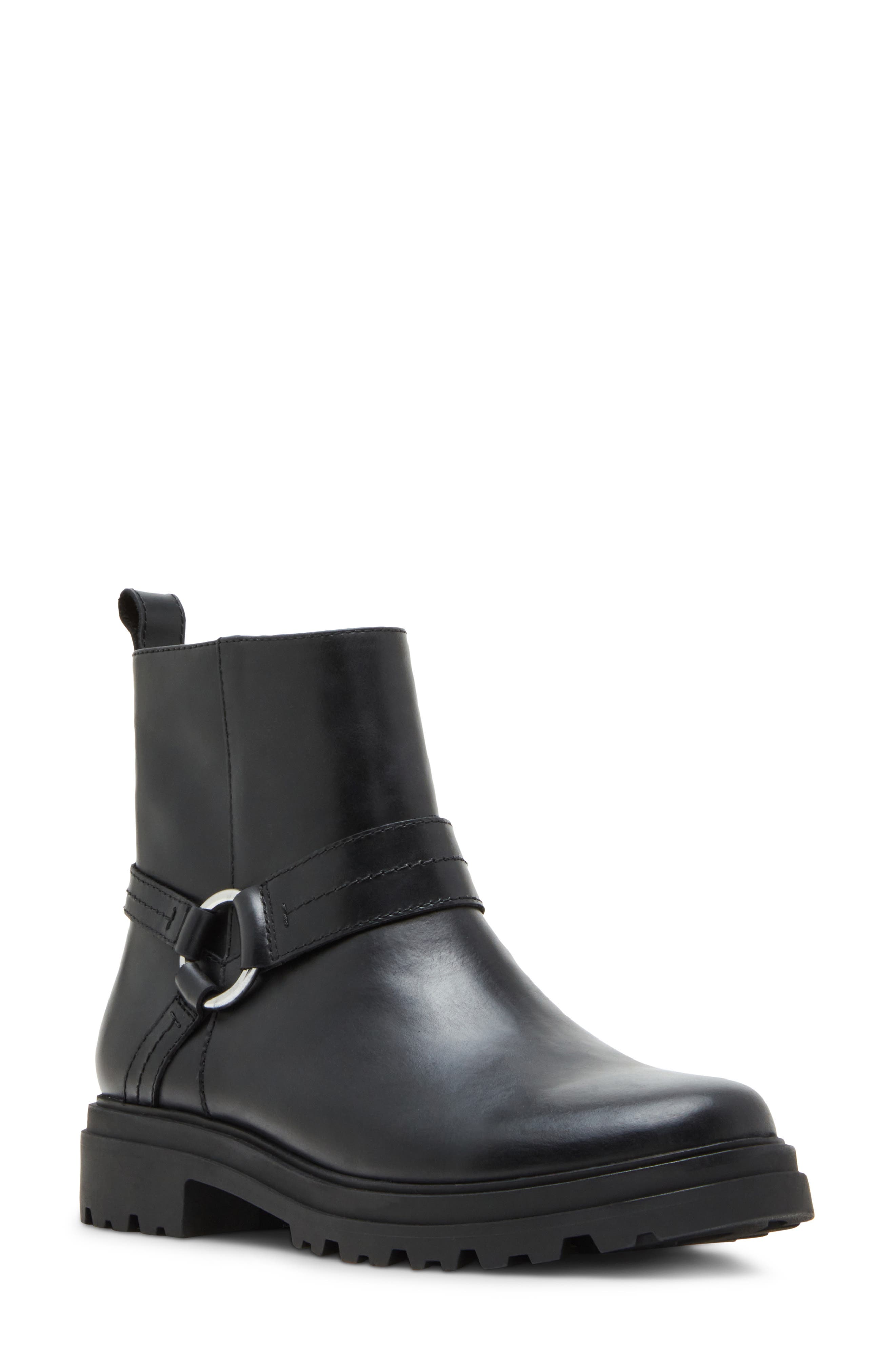 Trishell Waterproof Moto Boot, Main, color, BLACK LEATHER