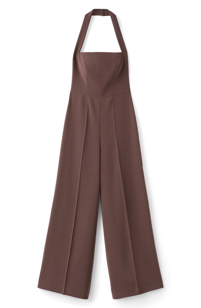 MANGO Wide Leg Halter Jumpsuit, Main, color, 