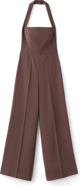 MANGO Wide Leg Halter Jumpsuit