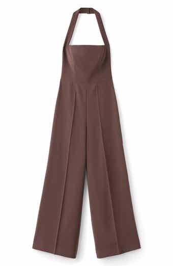 MANGO Wide Leg Halter Jumpsuit