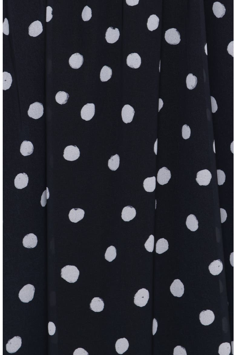 Boston Dot Strapless Maxi Dress with Scarf, Alternate, color, BLACK POLKA DOT