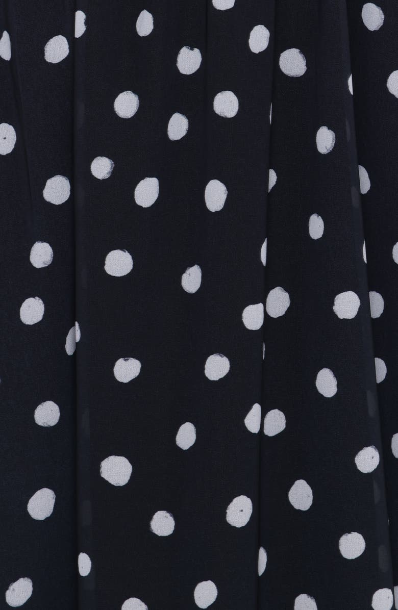 Petal & Pup Boston Dot Strapless Maxi Dress with Scarf, Alternate, color, Black Polka Dot