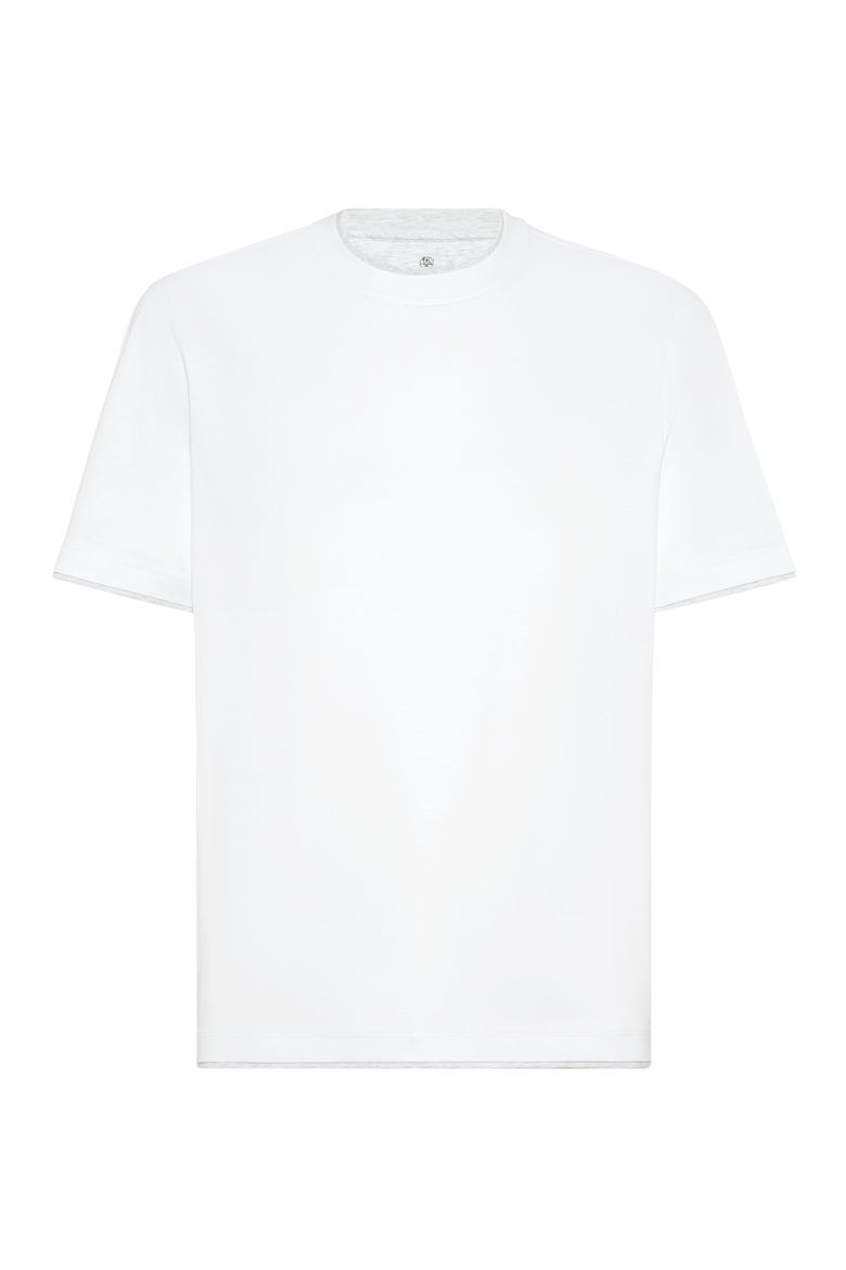 T-shirt with faux-layering, Main, color, White