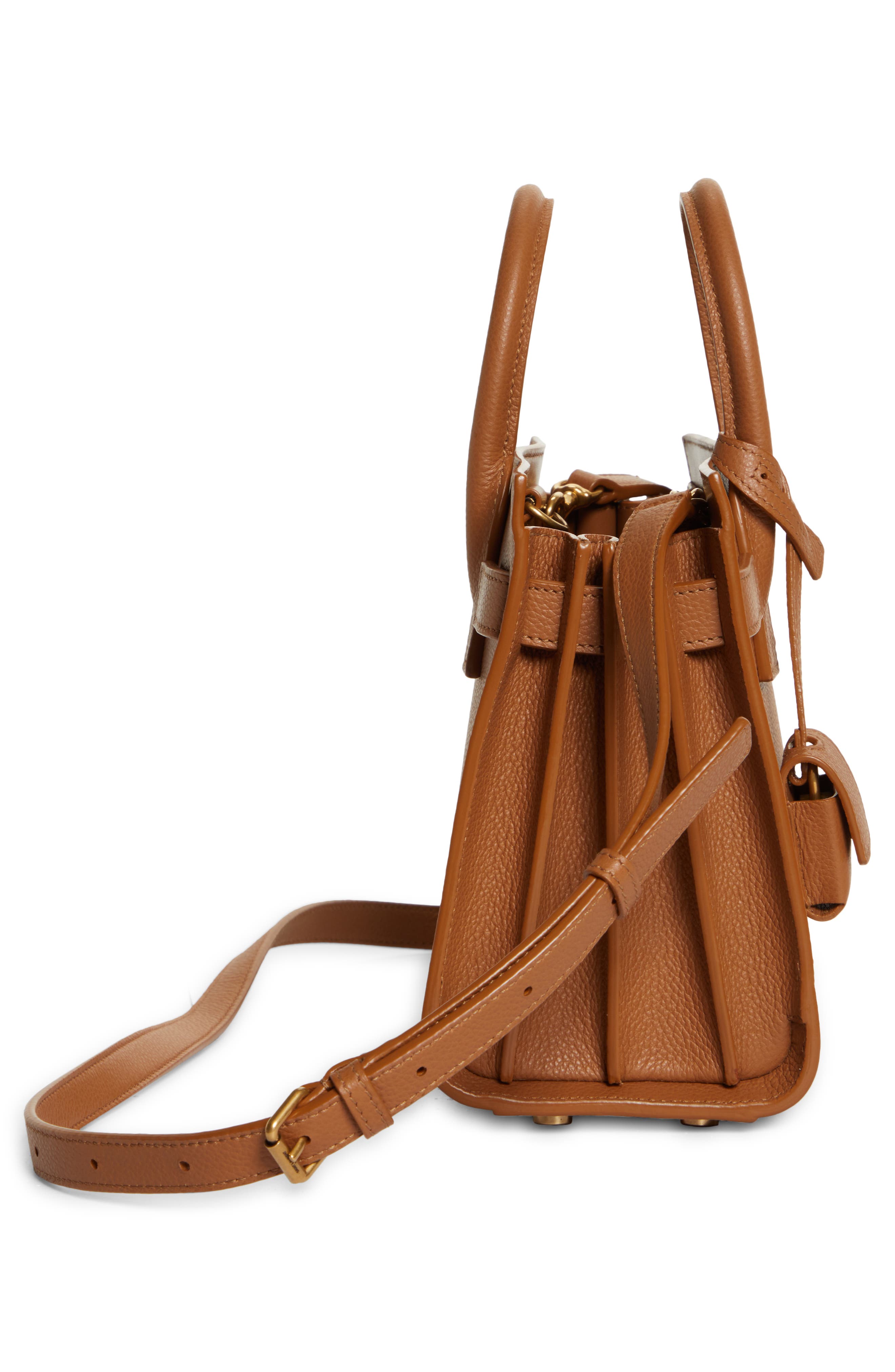 Saint Laurent Nano Sac de Jour Grained Leather Tote, Alternate, color, 