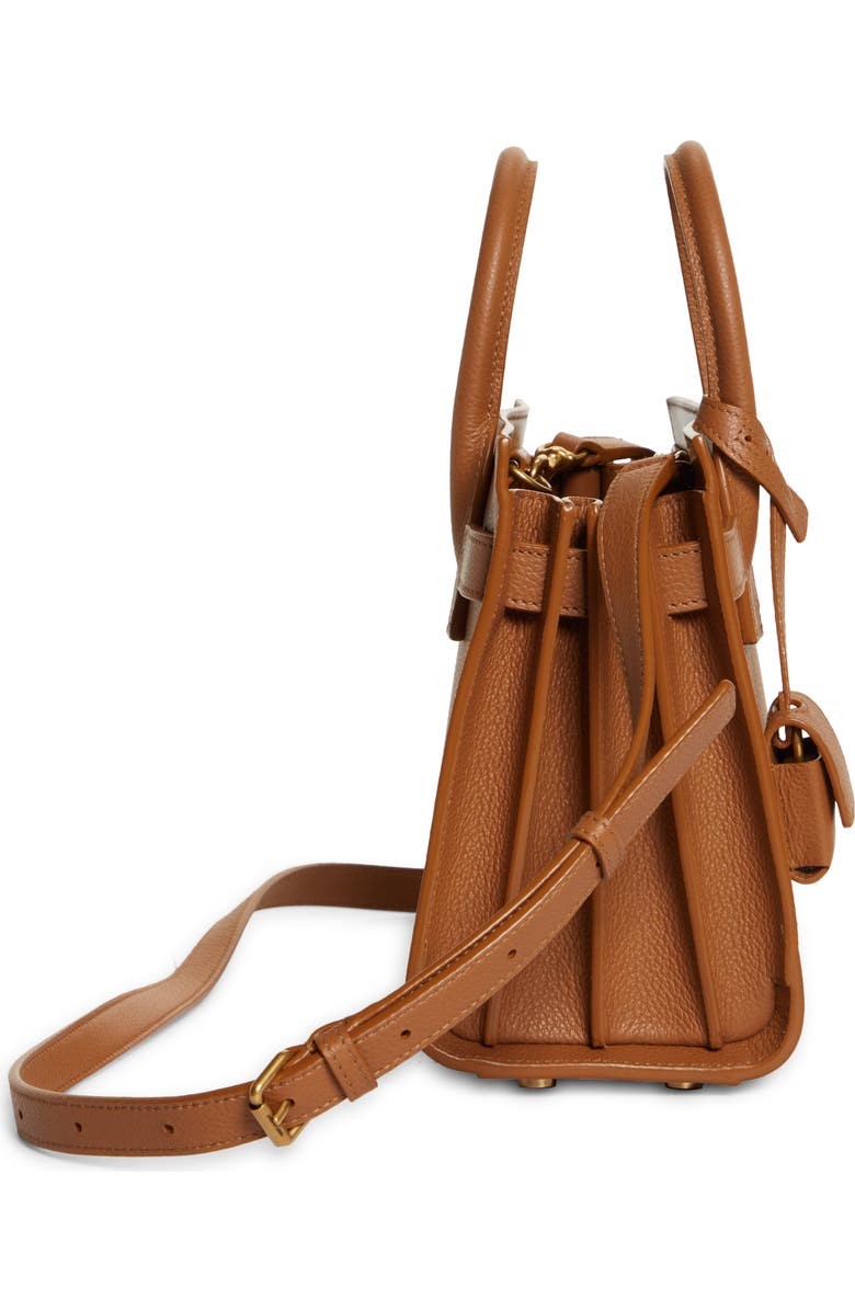 Saint Laurent Nano Sac de Jour Grained Leather Tote, Alternate, color,