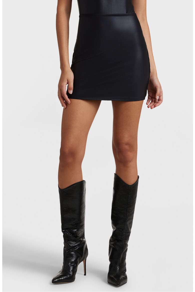 Matte Metallic Micromini Skirt with Shorts, Main, color, OXIDE