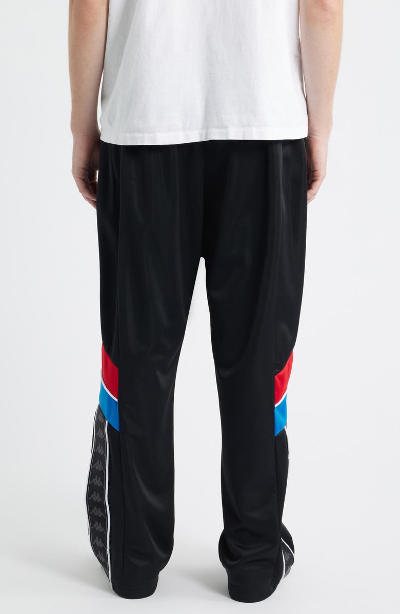KAPPA 222 Banda Oreste Tricot Track Pants, Alternate, color, Black - Red Racing - Blue Sea