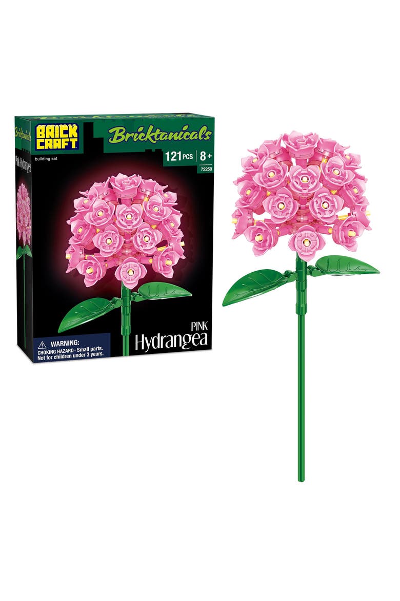 Bricktanicals Hydrangea Building Set, Main, color, Red