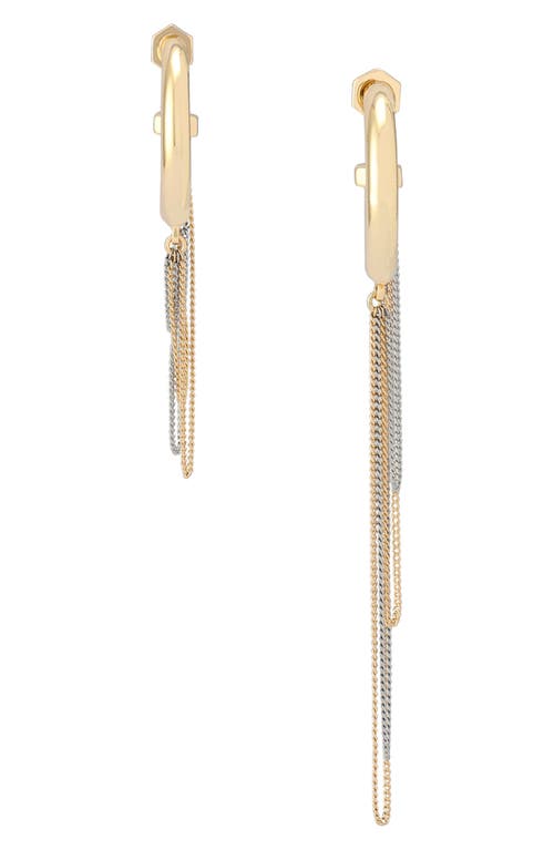 Allsaints Bolt Asymmetrical Swag Chain Huggie Hoop Earrings In Gold