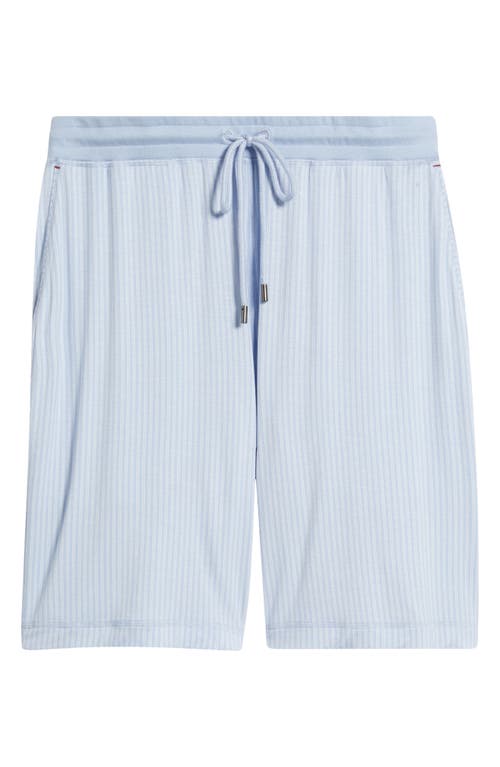 Daniel Buchler Pinstripe Pajama Shorts In Sky Stripe