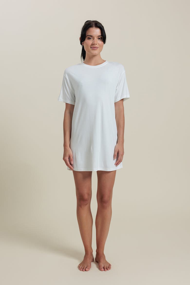 Natural Short Sleeve Tee Dress, Main, color, White