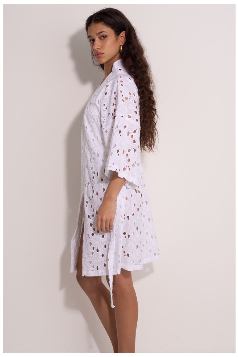 Coastal Lace Robe Cover-Up, Alternate, color, White