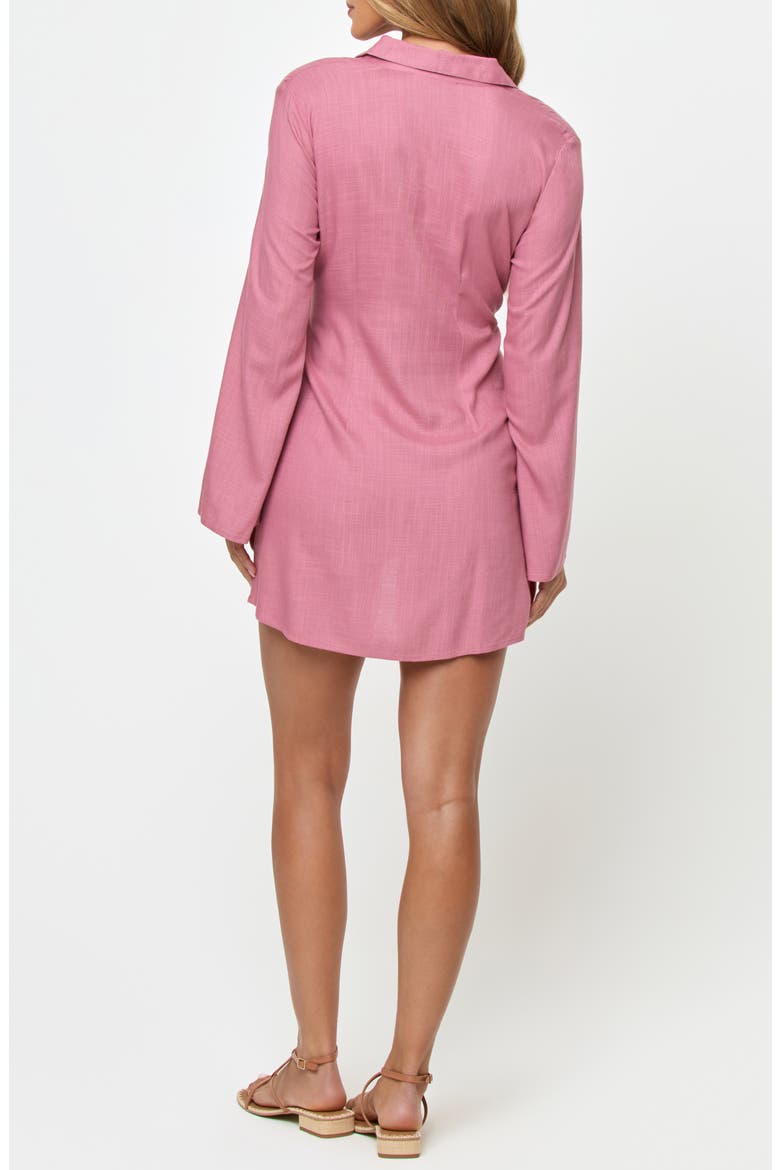 Las Palmas Long Sleeve Cover-Up Wrap Dress, Alternate, color, CHERRY BLOSSOM