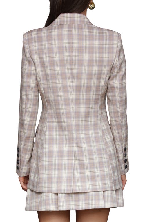 Avec Les Filles Plaid Double Breasted Blazer In Gray