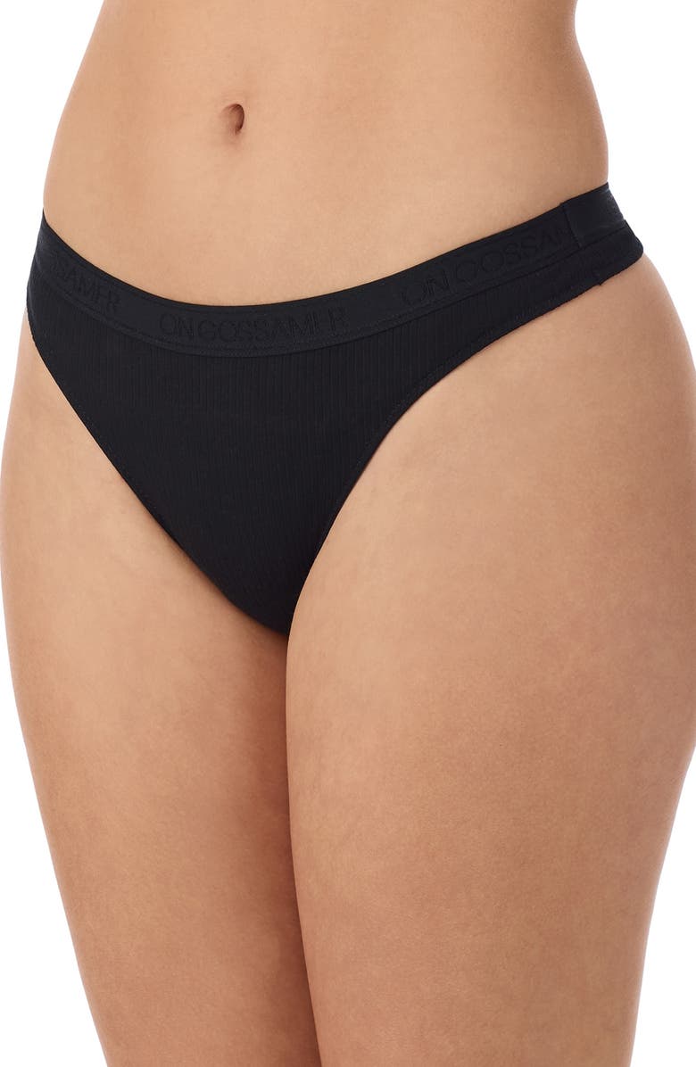 On Gossamer Cabana Rib Hip-G Thong, Main, color, Black