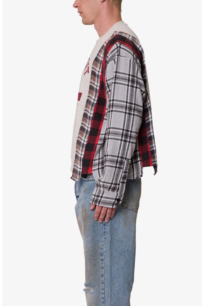 Mixed Flannel Cotton Cardigan, Alternate, color, BEIGE MULTI