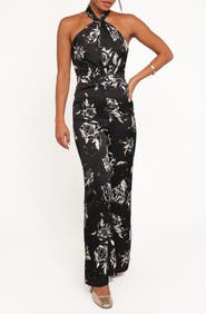Petal & Pup Raelynn Floral Halter Jumpsuit