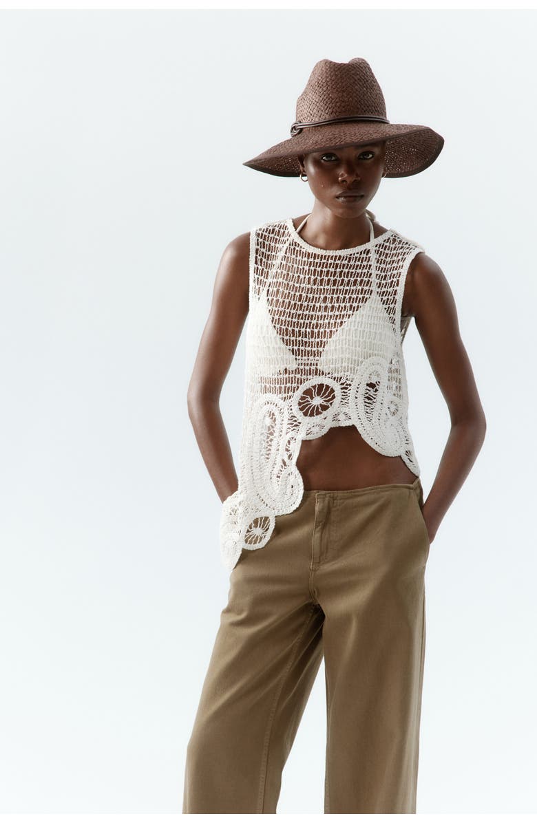 H&M Handmade Straw Hat, Alternate, color, Dark Brown