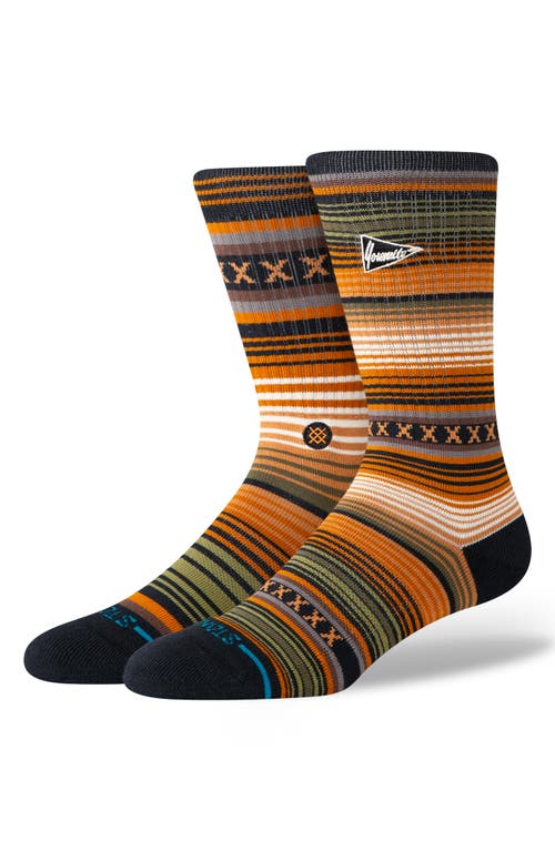 Stance Curren Parks Cotton Blend Crew Socks In Brown