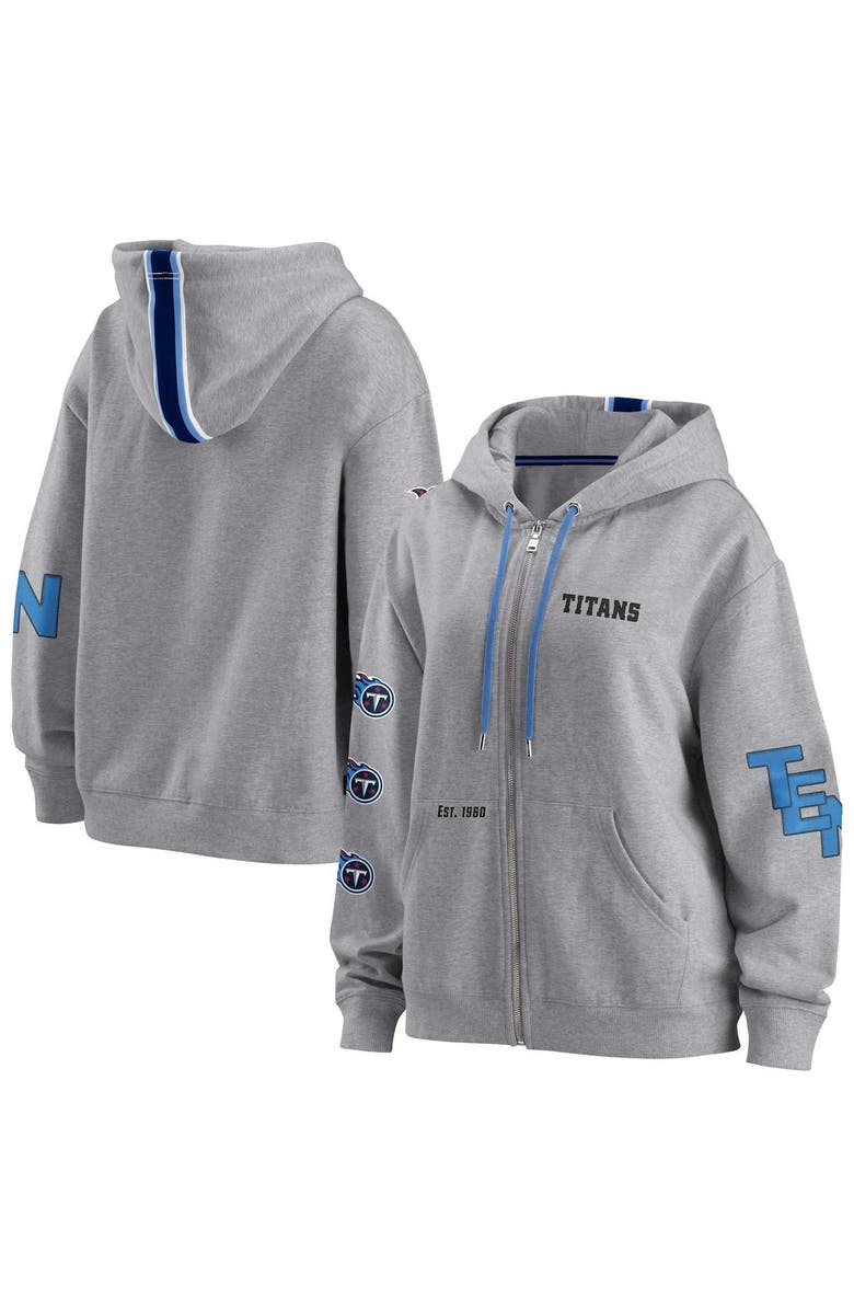 WEAR by Erin Andrews Women's WEAR by Erin Andrews Gray Tennessee Titans Full-Zip Hoodie, Main, color, 