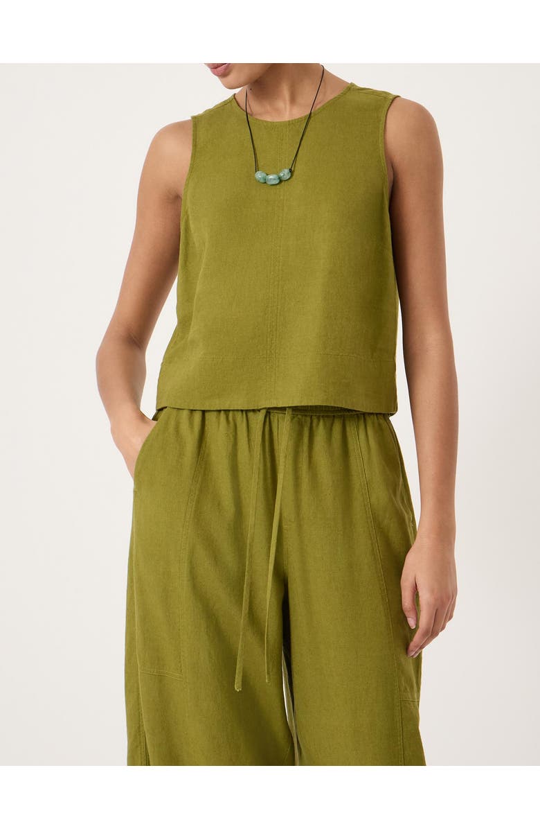 Hush Vera Linen Blend Shell Top, Alternate, color, Olive Green