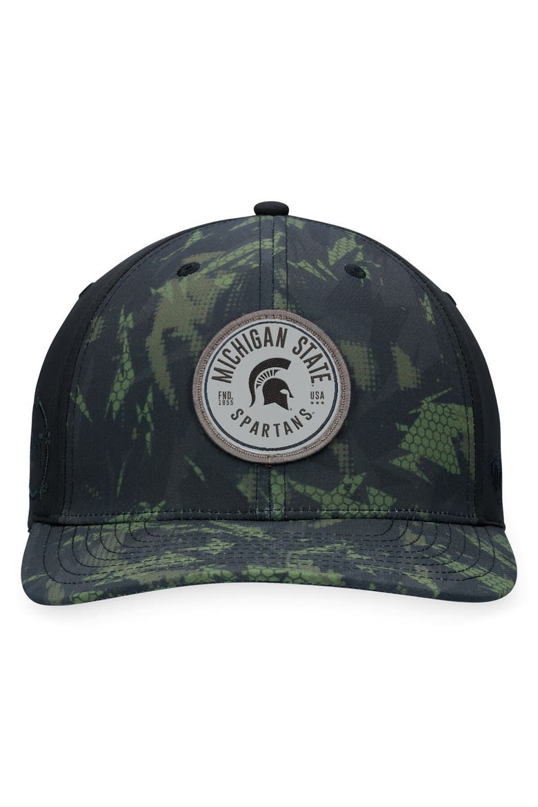 Men's Top of the World Black Michigan State Spartans OHT Military Appreciation Camo Render Flex Hat, Alternate, color, Black