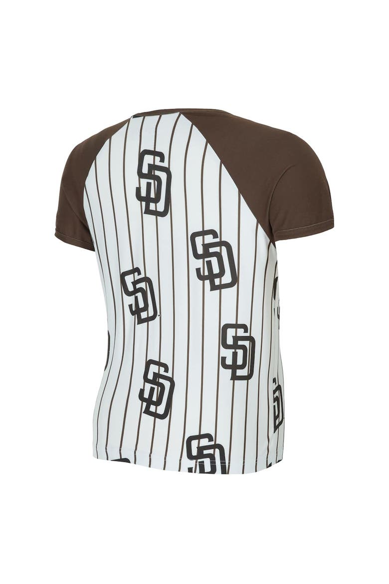 Women's Concepts Sport  White San Diego Padres Outbound Pinstripe Raglan T-Shirt, Alternate, color, White
