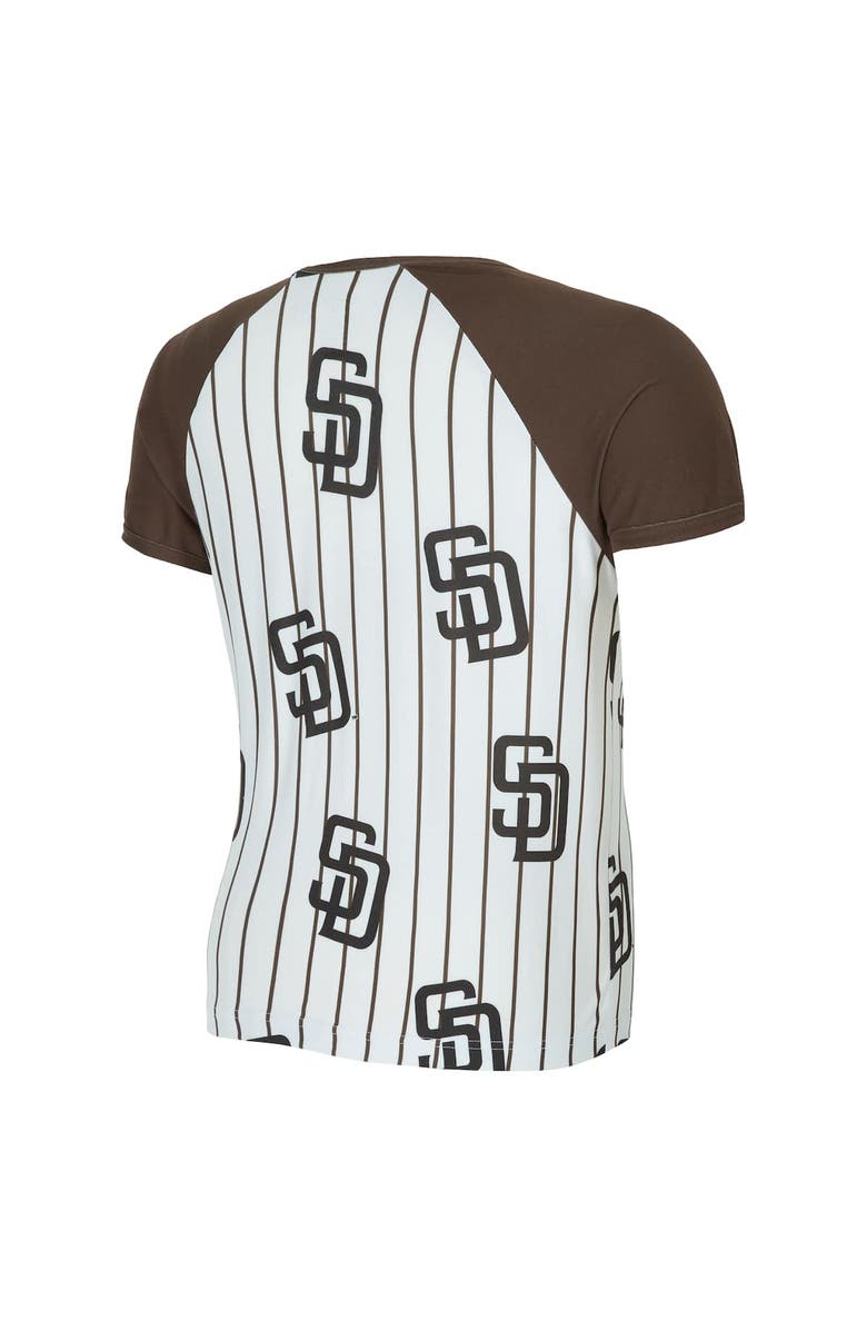 CONCEPTS SPORT Women's Concepts Sport  White San Diego Padres Outbound Pinstripe Raglan T-Shirt, Alternate, color, White