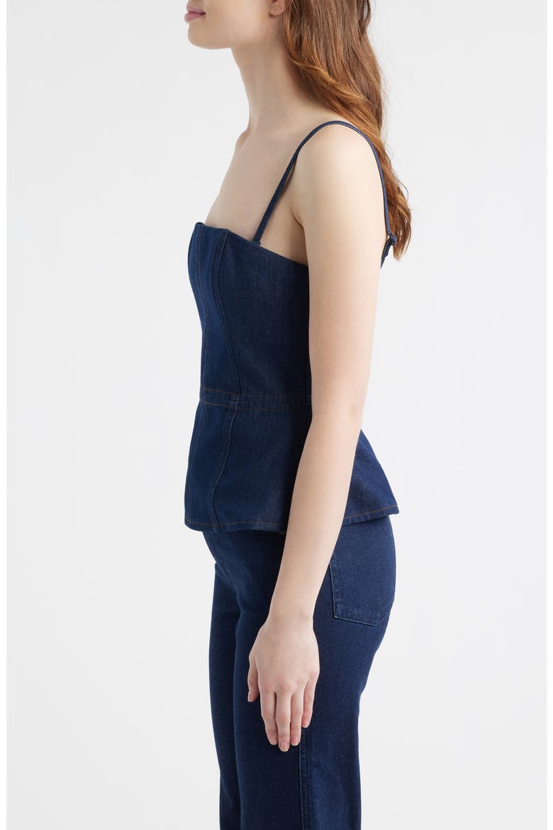 Isabella Denim Peplum Top, Alternate, color, MIDNIGHT RINSE